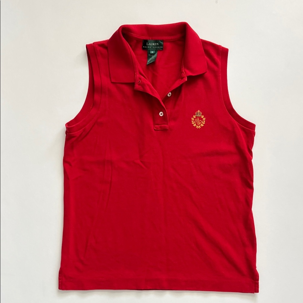 Ralph Lauren Sleeveless Polo with Gold Logo